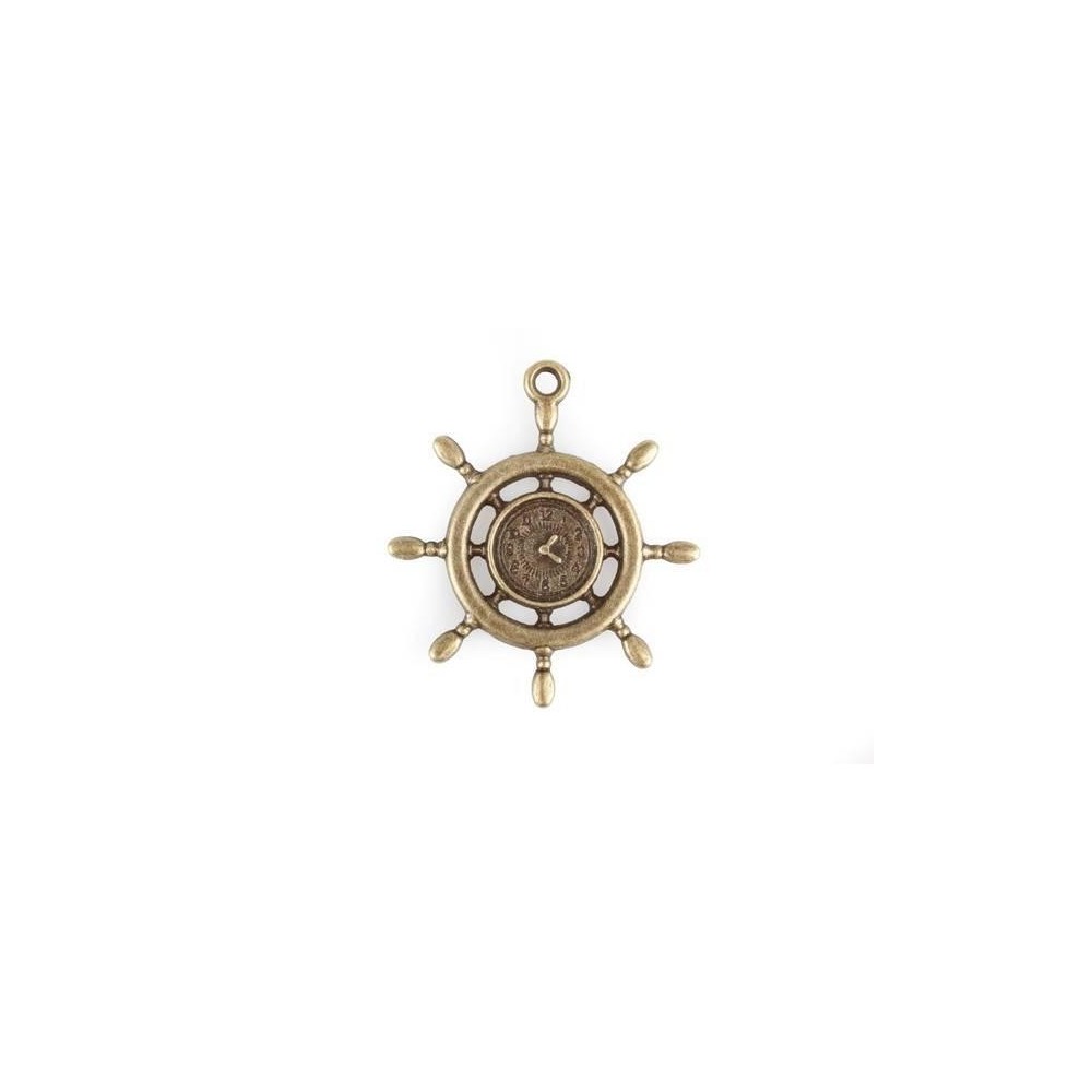APPLICAZIONE TIMONE VINTAGE METALLO 4CM